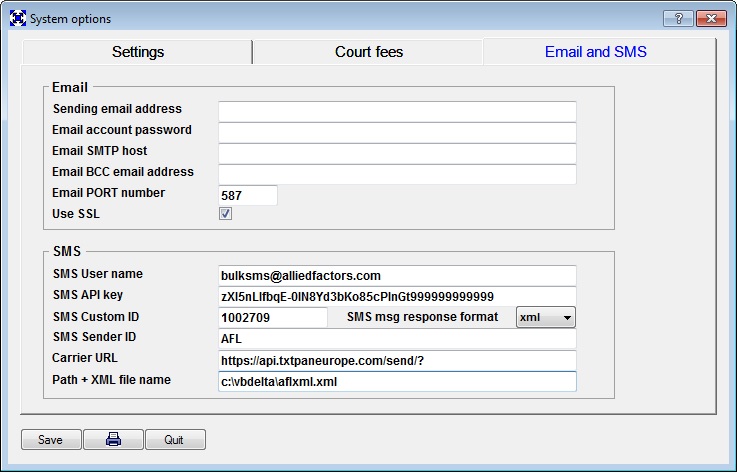 SMS carrier API set-up