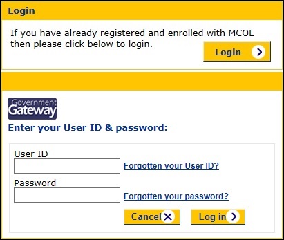MCOL login and password